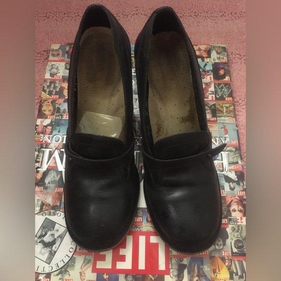 DIESEL ‘Dottie’ Round Closed Toe Red Bottoms Leather Classic Retro Black Pumps 3 - Picture 7 of 8